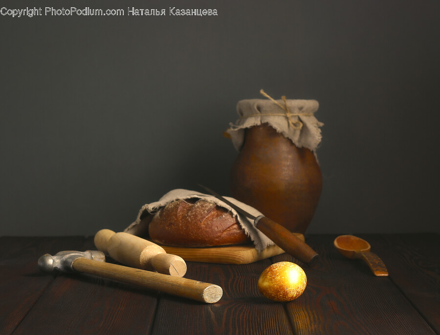 Cutlery, Spoon, Bread, Food, Wood