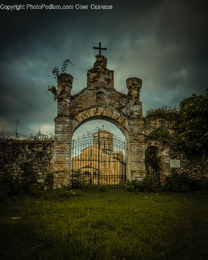Cross, Symbol, Gate, Arch, Architecture