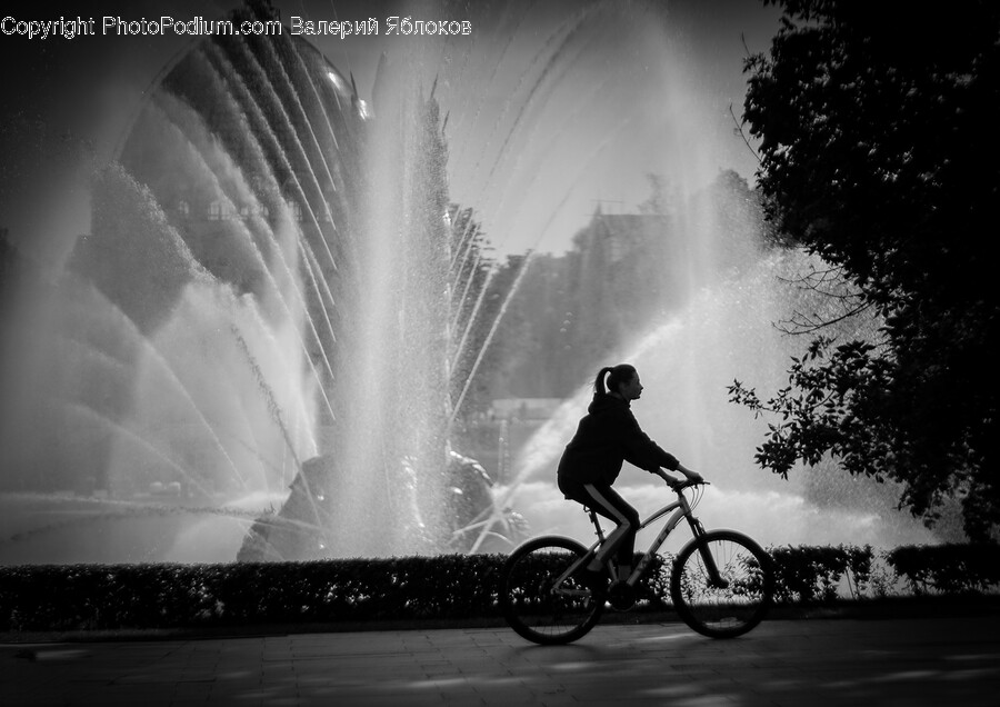 Architecture, Fountain, Water, Bicycle, Transportation