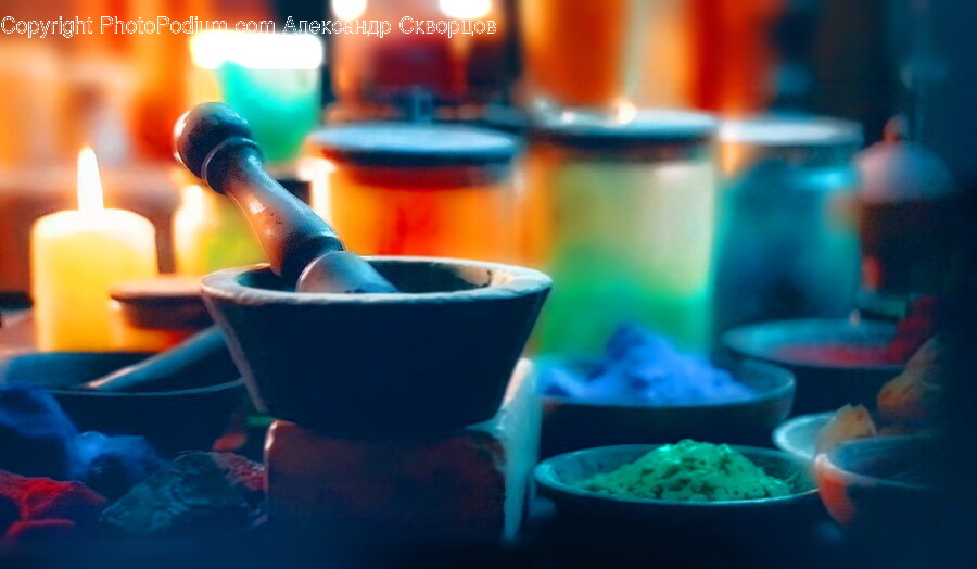 Candle, Cannon, Weapon, Bowl, Powder