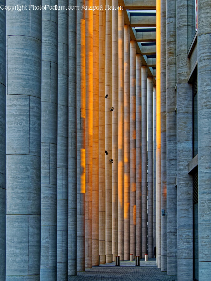 Architecture, Building, Pillar, Corridor, Indoors
