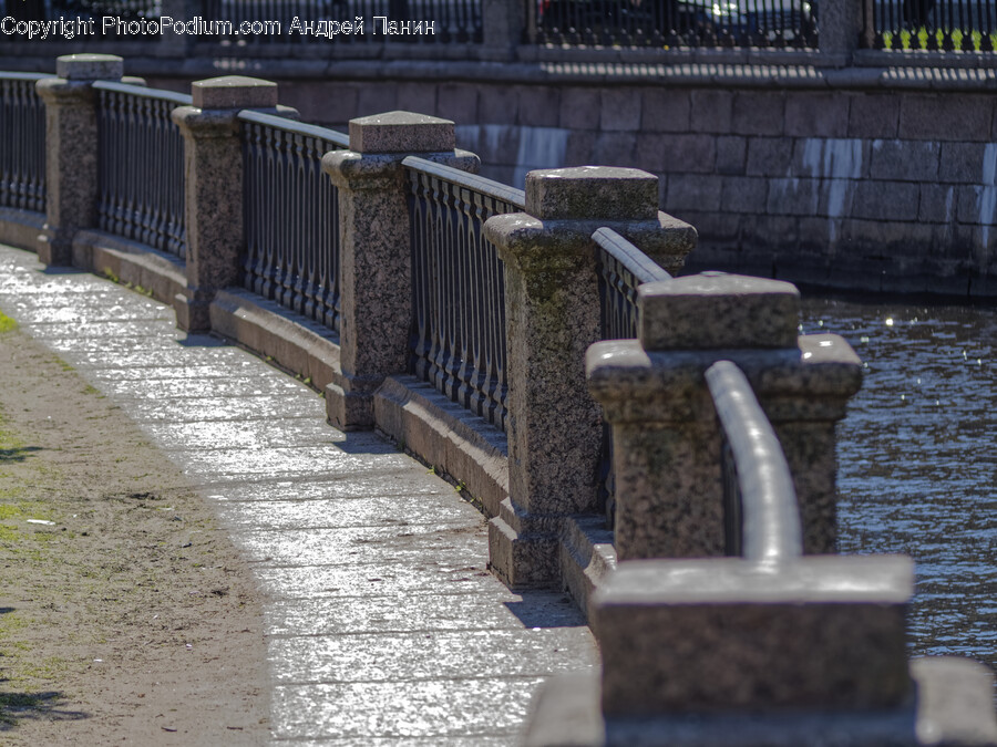 Handrail, Railing, Path, Sidewalk, Walkway