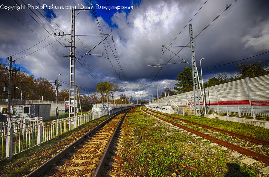Railway, Transportation, Utility Pole, Terminal, Train
