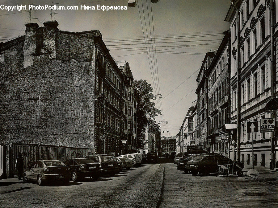 Cobblestone, Pavement, Walkway, Automobile, Car, Vehicle, Sedan