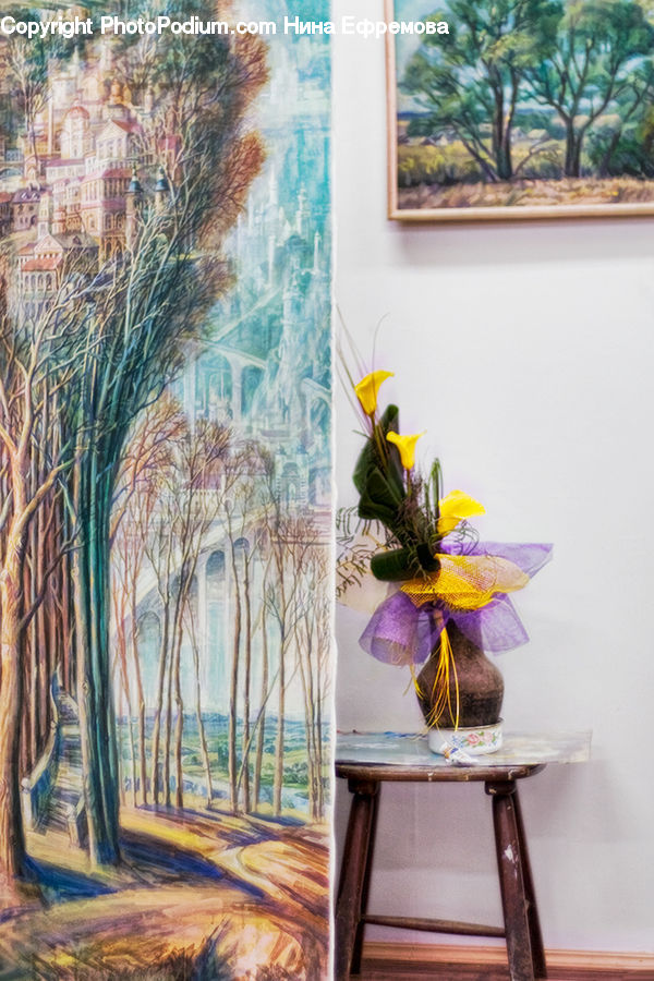 Plant, Potted Plant, Art, Painting, Floral Design, Flower Arrangement, Ikebana