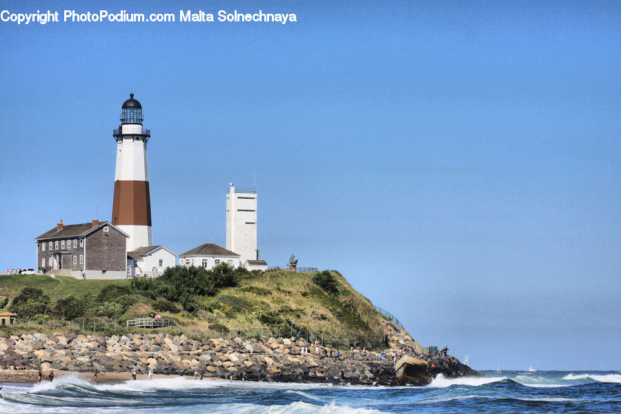 Beacon, Building, Lighthouse, Water Tower, Coast, Outdoors, Sea