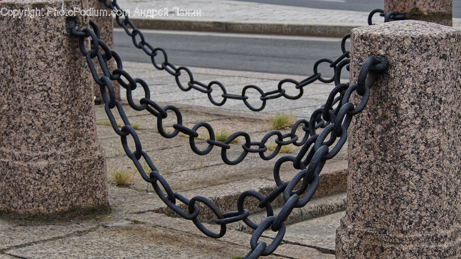 Handrail, Chain, Road, Path, Walkway