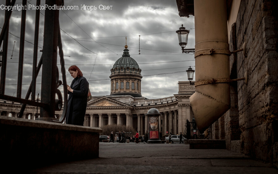 Architecture, Building, Dome, Person, Car