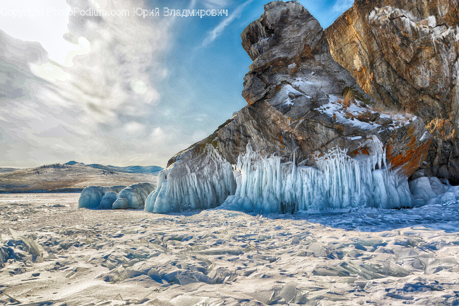 Ice, Glacier, Mountain, Nature, Outdoors