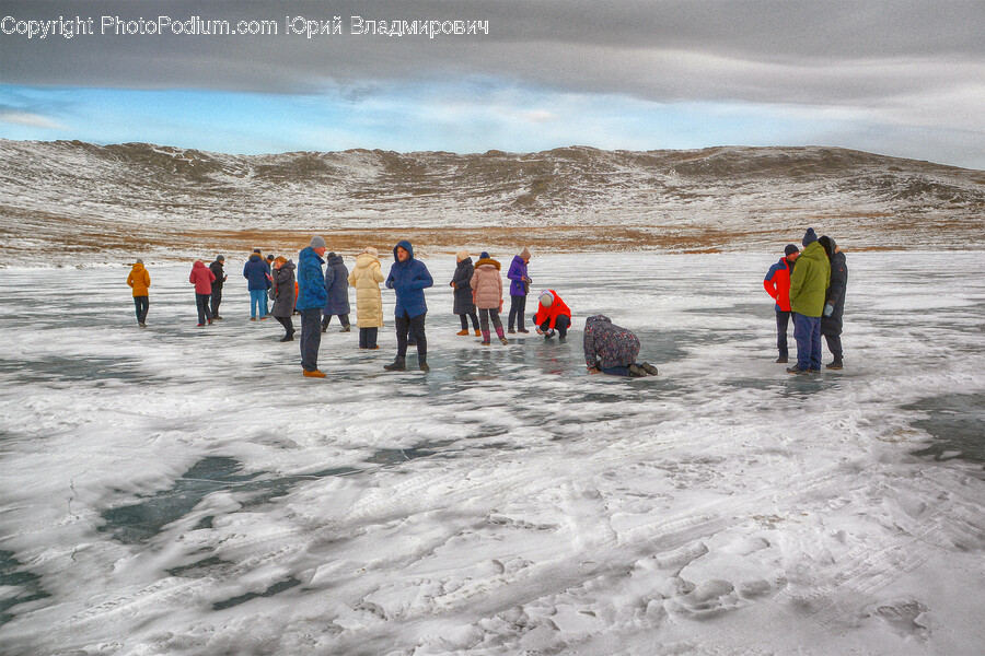 Ice, Person, Nature, Outdoors, Clothing