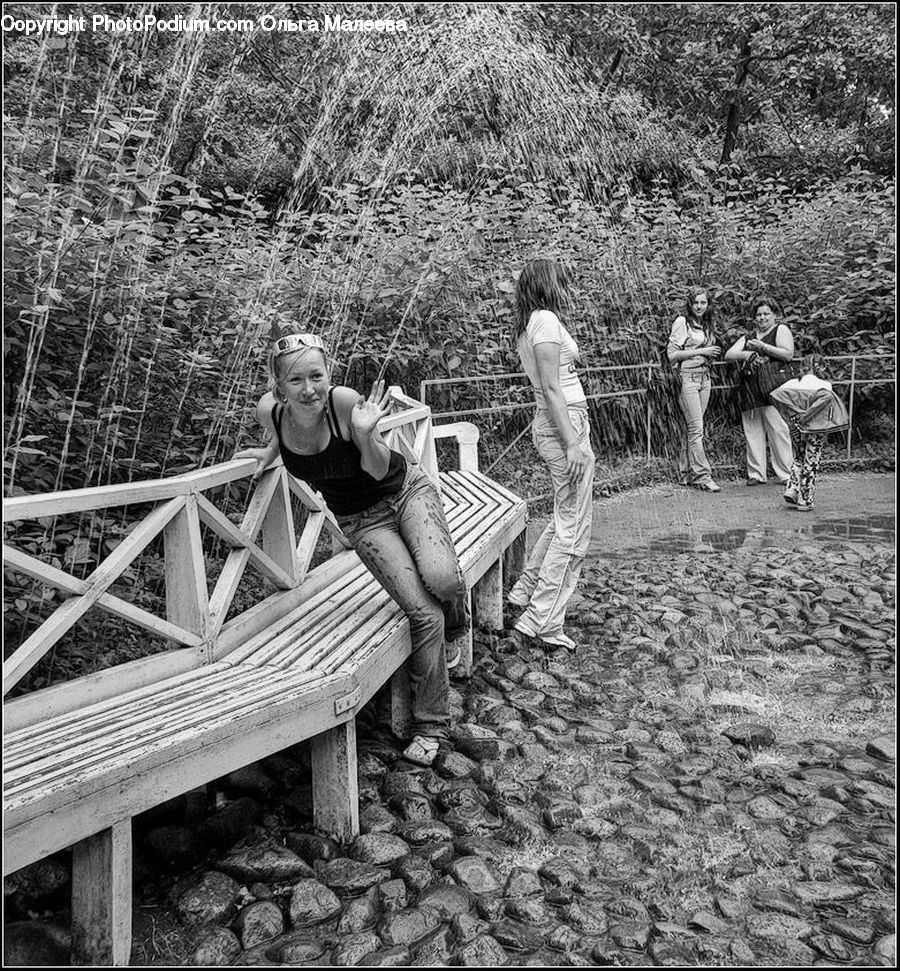 Bench, Female, Person, Outdoors, Portrait, Selfie, Costume