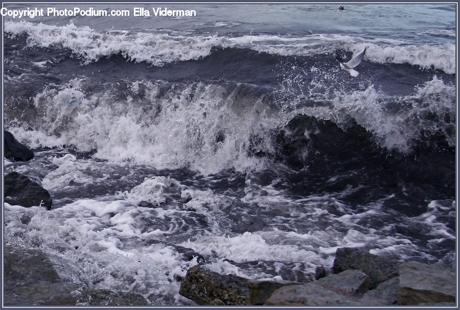 Outdoors, Sea, Sea Waves, Water, Alps, Crest, Mountain