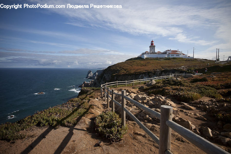 Coast, Outdoors, Sea, Water, Beacon, Building, Lighthouse