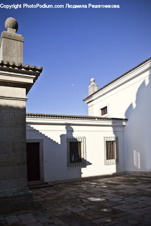 Patio, Gutter, Architecture, Bell Tower, Clock Tower, Tower, Pavement