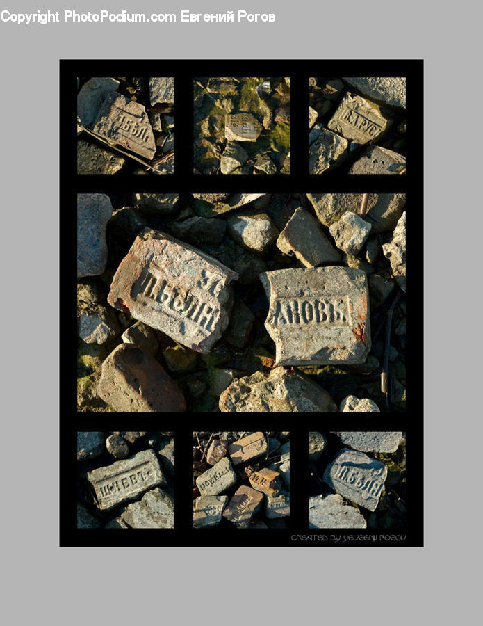 Collage, Poster, Art, Modern Art, Crypt, Rock, Indoors