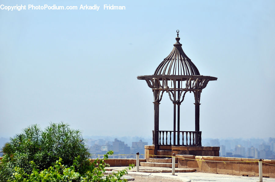 Gazebo, Plant, Vegetation, Bush, Architecture, Bell Tower, Clock Tower