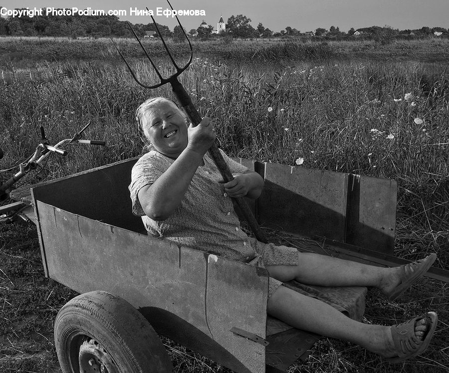 People, Person, Human, Tractor, Vehicle, Bench, Face