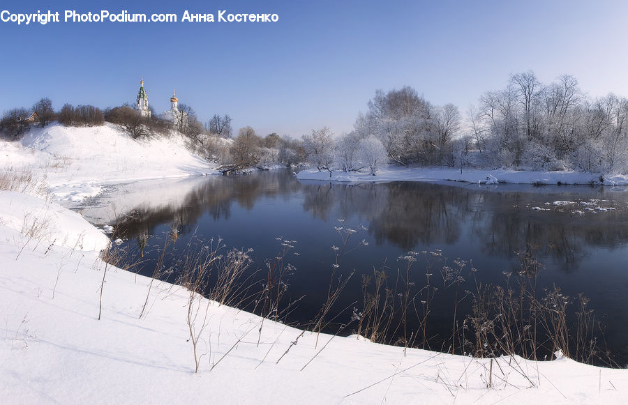 Ice, Outdoors, Snow, Architecture, Church, Worship, Spire