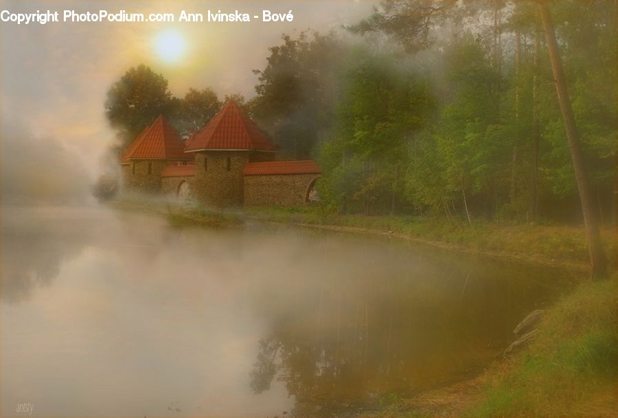 Fog, Mist, Outdoors, Building, Cottage, Housing