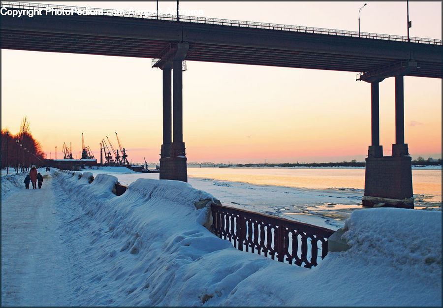 Beacon, Building, Lighthouse, Gazebo, Ice, Outdoors, Snow