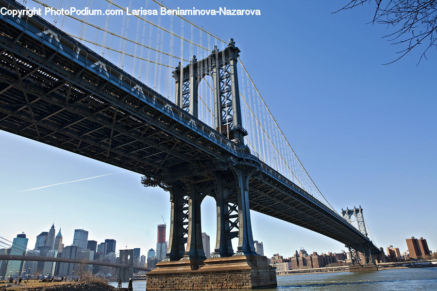 Bridge, City, Downtown, Urban, Building, Architecture, High Rise