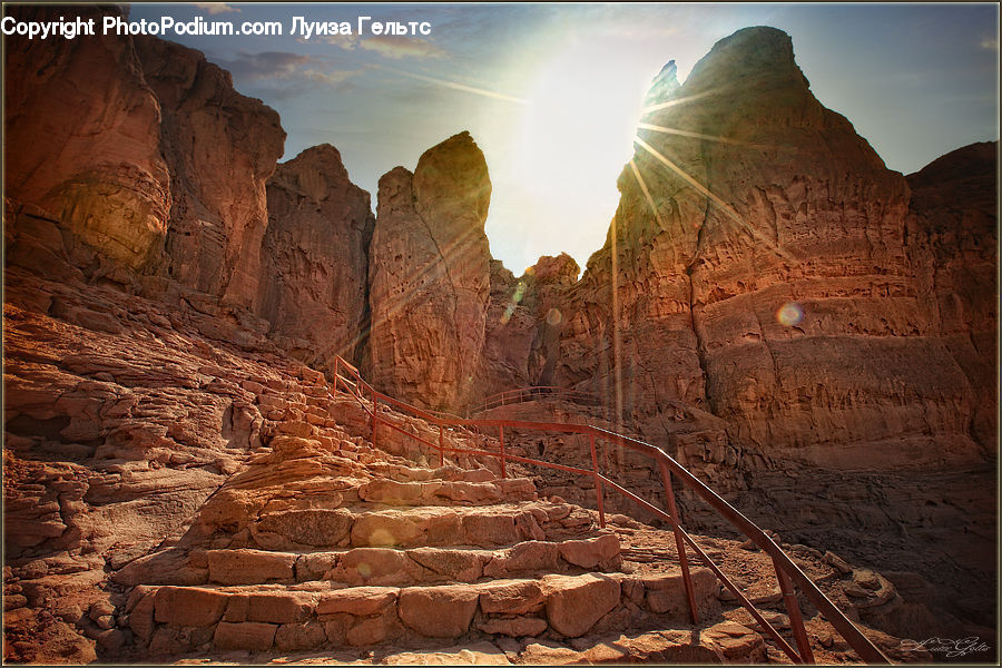 Canyon, Outdoors, Valley, Mesa, Ruins, Cliff, Flare