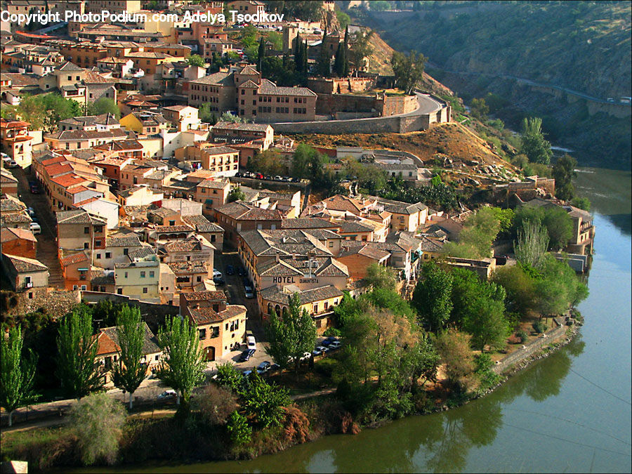 Aerial View, Building, Downtown, Town, Architecture, Housing, Monastery