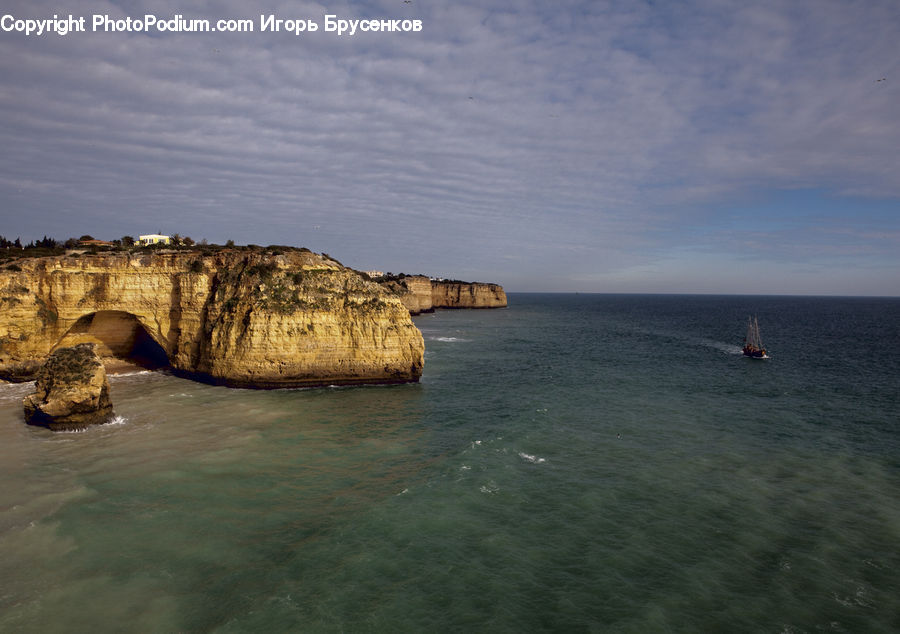 Cliff, Outdoors, Coast, Sea, Water, Cove, Rock