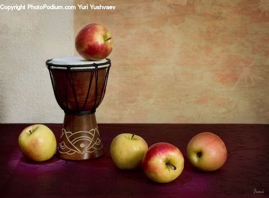 Apple, Fruit, Glass, Goblet