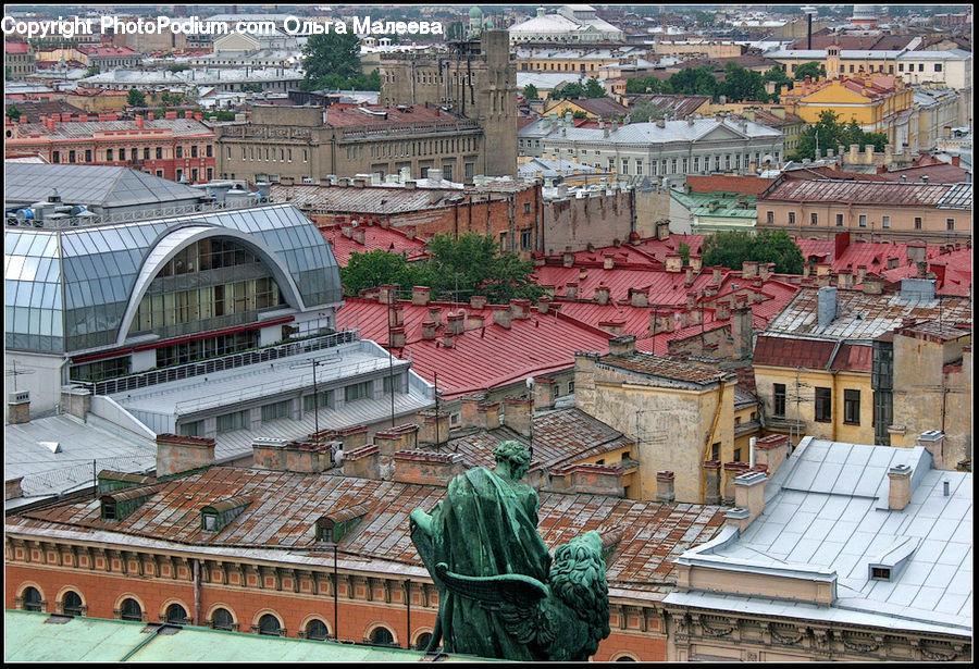 Brick, Art, Sculpture, Statue, Aerial View, Gargoyle, Roof