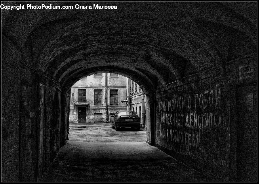 Arch, Alley, Alleyway, Road, Street, Town, Brick