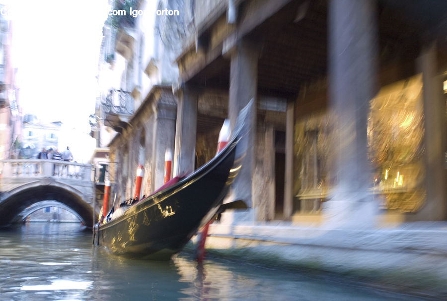 Boat, Gondola, Outdoors, River, Water, Waterfall, Architecture