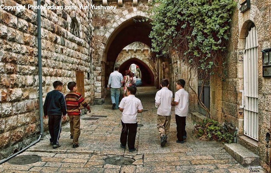 Human, People, Person, Plant, Potted Plant, Arch, Tourist