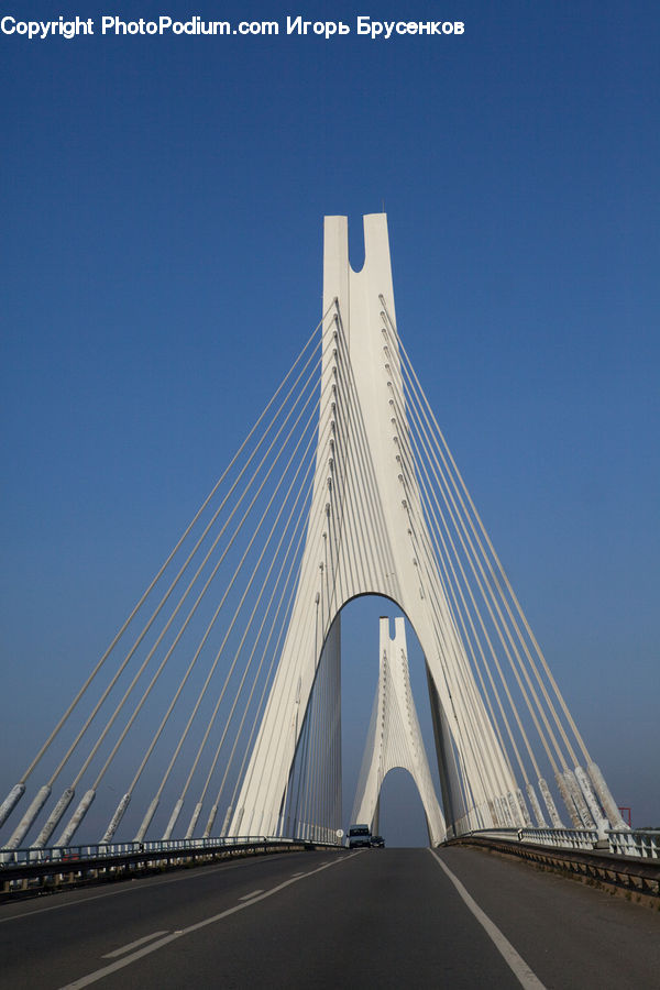 Bridge, Freeway, Road, Suspension Bridge, City, Downtown, Metropolis