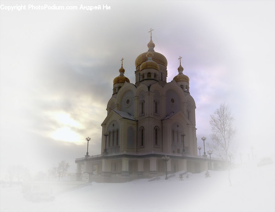 Architecture, Bell Tower, Clock Tower, Tower, Blizzard, Outdoors, Snow
