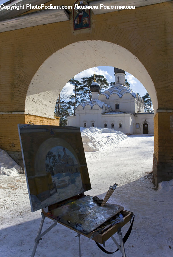 Chair, Furniture, Crypt, Arch, Forge, Architecture, Bell Tower