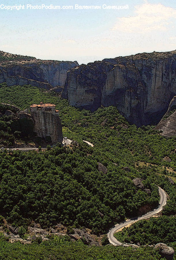 Cliff, Outdoors, Canyon, Valley, Forest, Jungle, Rainforest