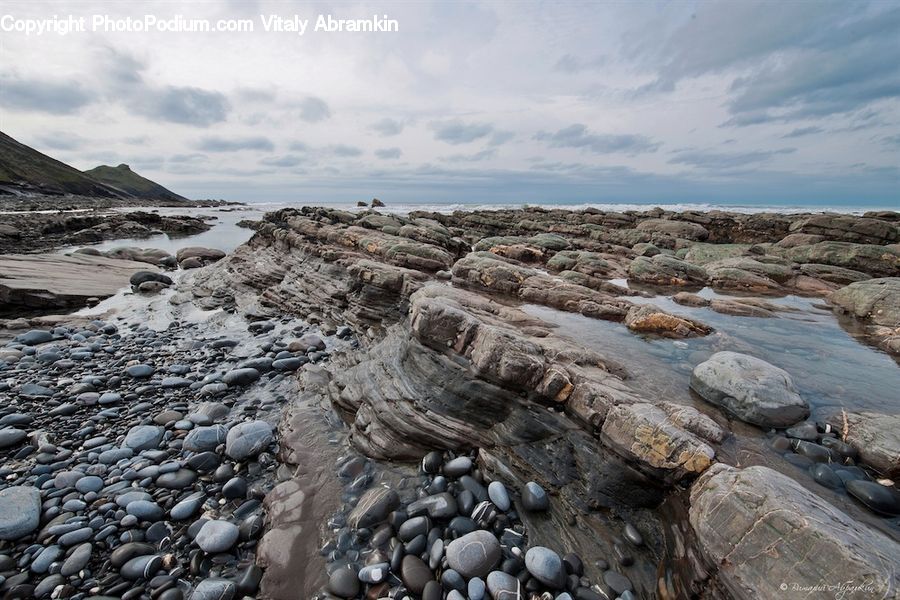 Coast, Outdoors, Sea, Water, Rock, Pavement, Cove