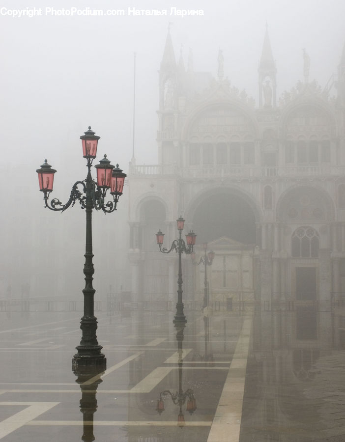 Lamp Post, Pole, Fog, Pollution, Smog, Smoke, Lamp