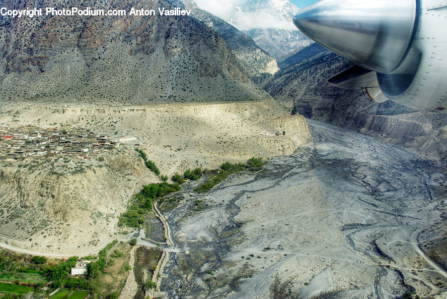 Landslide, Propeller, Aircraft, Airplane, Dirt Road, Gravel, Road