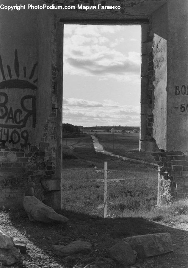 Tomb, Brick, Rock, Bunker, Countryside, Outdoors, Field