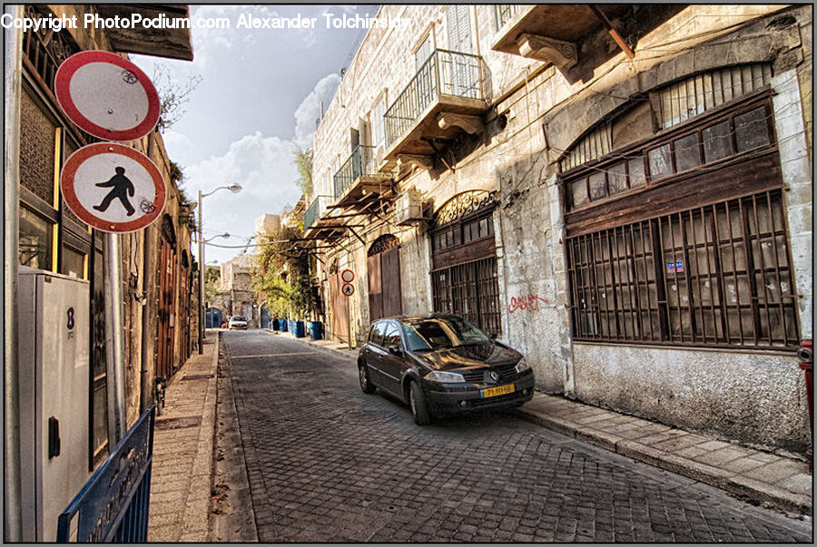 Alley, Alleyway, Road, Street, Town, Automobile, Car