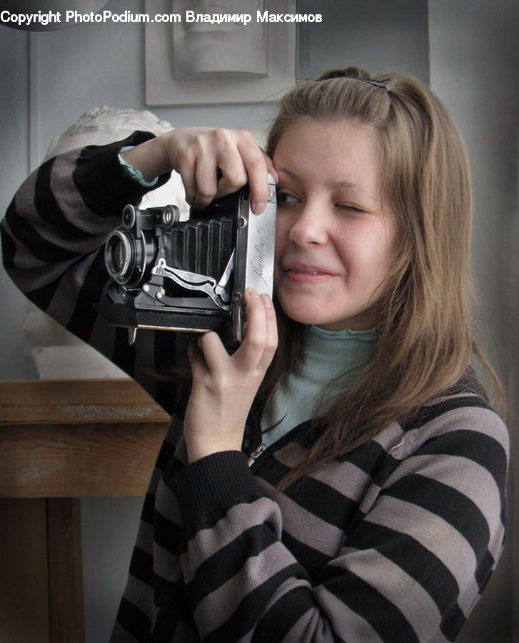 People, Person, Human, Blonde, Female, Woman, Camera
