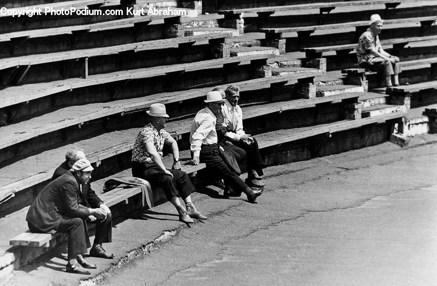 People, Person, Human, Bench, Worker, Amphitheater, Amphitheatre