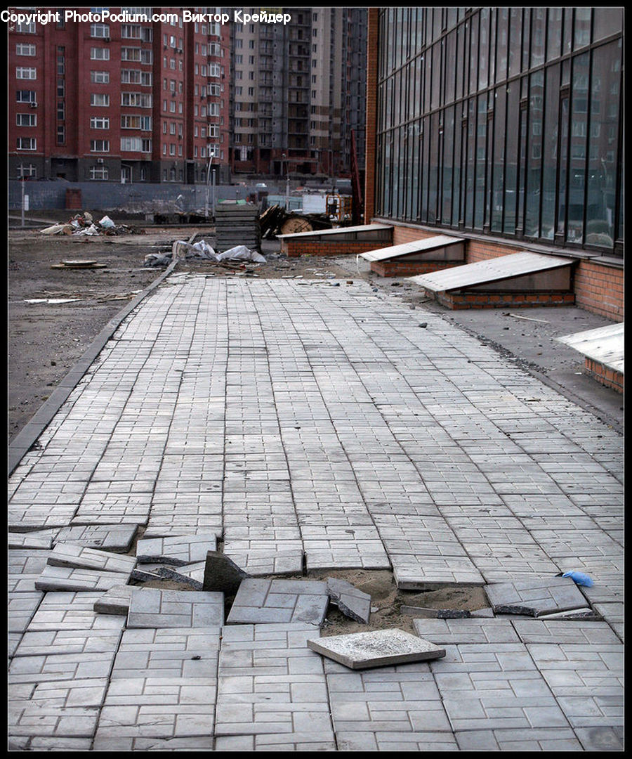 Boardwalk, Path, Pavement, Sidewalk, Walkway, Flagstone, Building