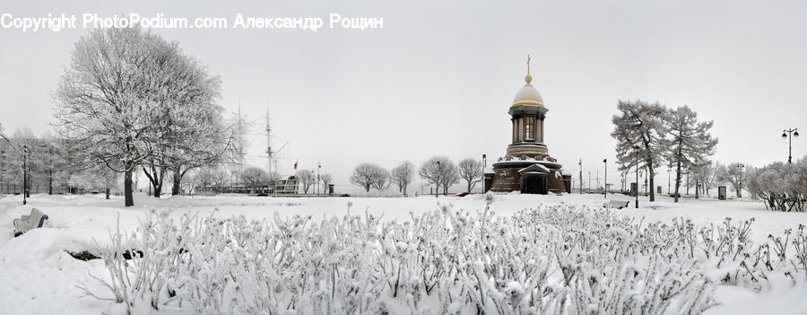 Ice, Outdoors, Snow, Countryside, Architecture, Church, Worship