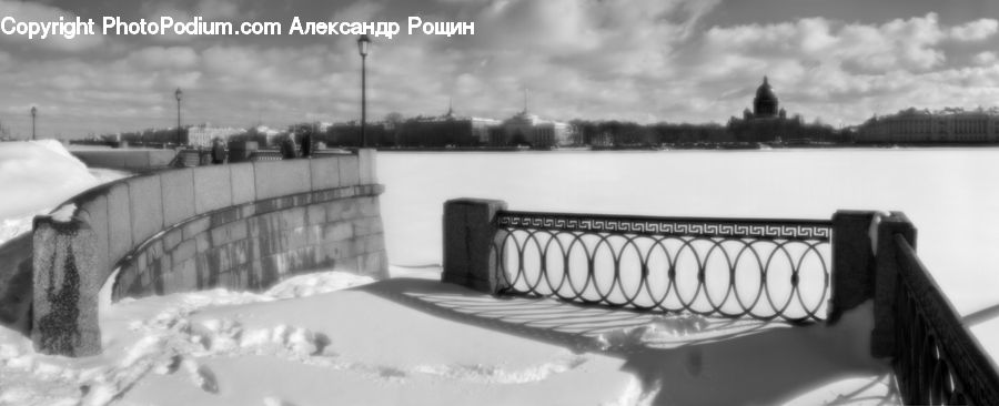 Bench, Ice, Outdoors, Snow, Wallet, Domino, Game