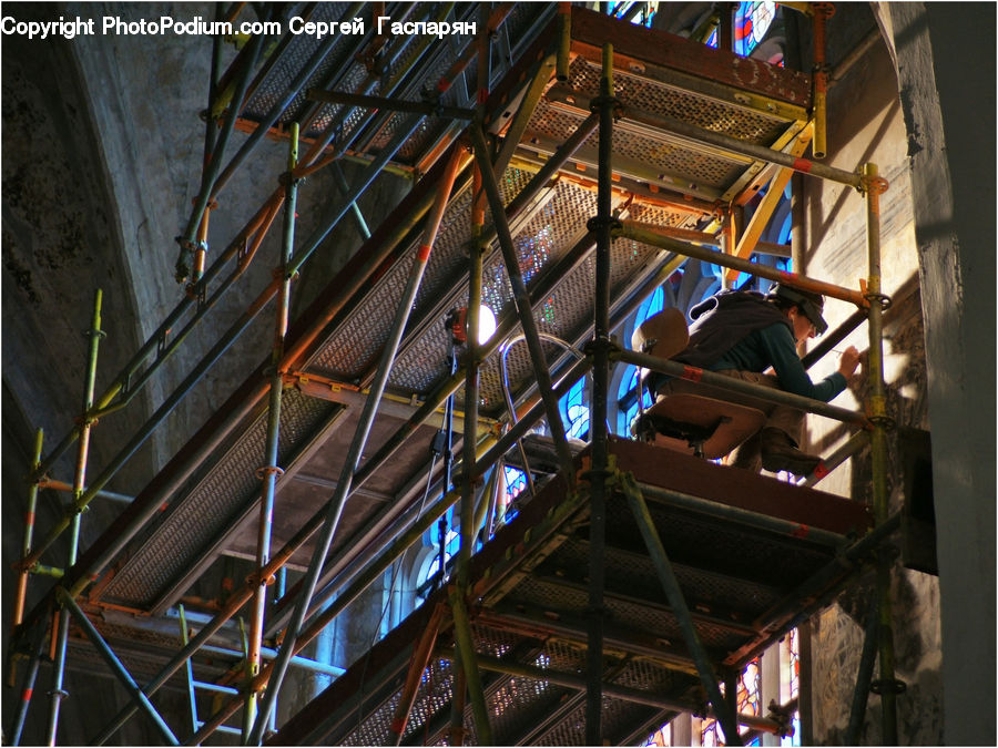 Construction, Scaffolding, Console, Shop, Building, Housing