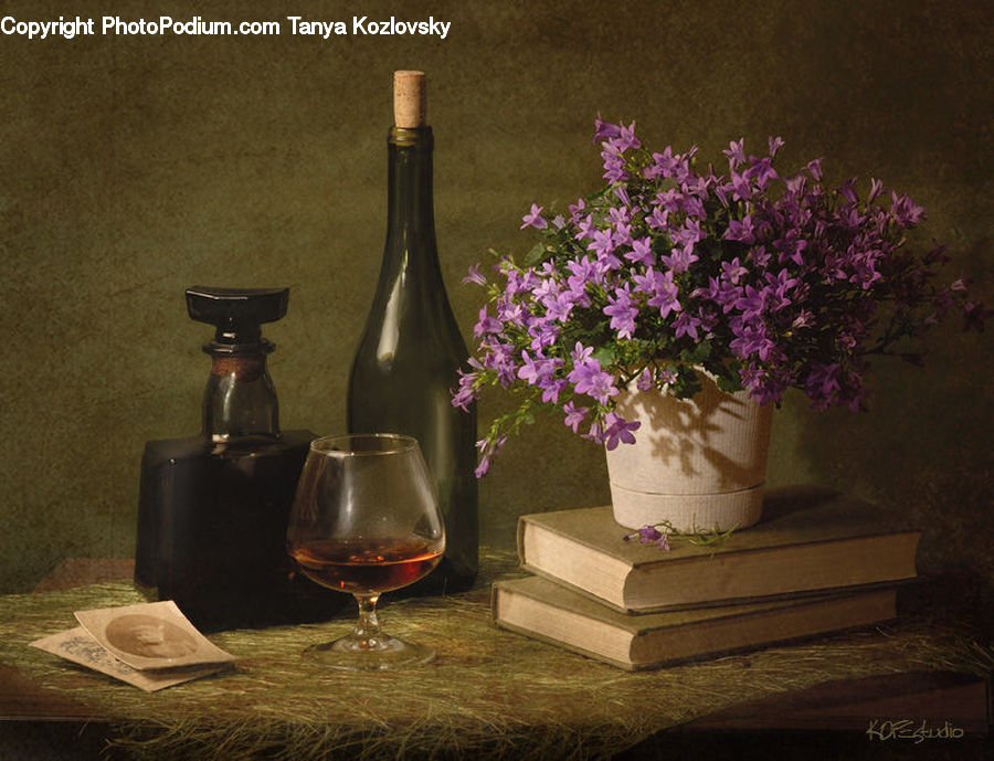 Blossom, Flower, Lilac, Plant, Potted Plant, Glass, Goblet