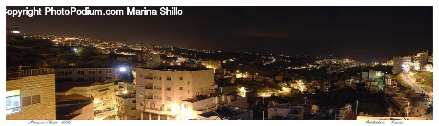 Night, Outdoors, City, Downtown, Urban, Building, Town